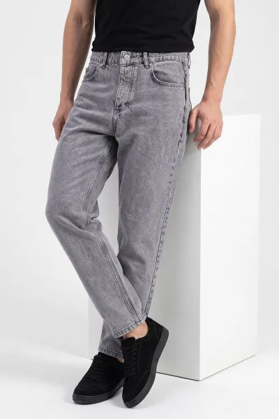 Gri Boyfirend Yeni Sezon Cep Detaylı Erkek Kot Pantolon 497198