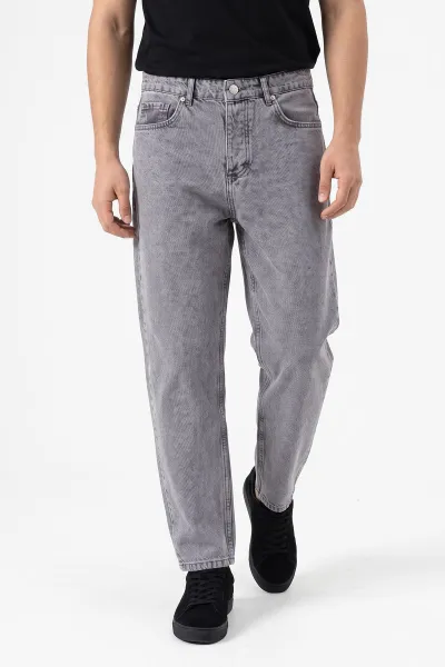 Gri Boyfirend Yeni Sezon Cep Detaylı Erkek Kot Pantolon 497198