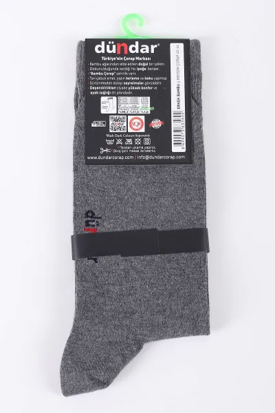 Gri Dört Mevsim Erkek Bambu Çorap (40-44) 422805