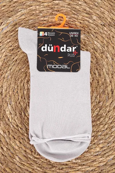 Gri Dört Mevsim Kadın Modal Lastiksiz Çorap (36-40) 477022