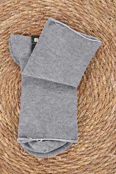 Gri Dört Mevsim Unisex Lastiksiz Modal Çorap (36-40) 477048