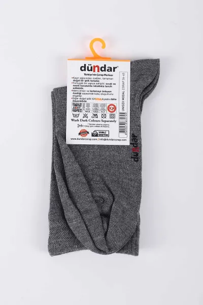 Gri Dört Mevsim Unisex Modal Çorap (36-40) 423049