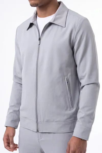 Gri Double Kumaş Ceketli Erkek İkili Takım 469590