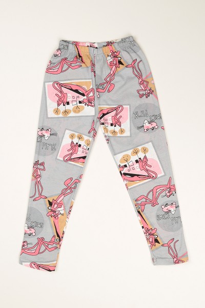 Gri Düğmeli Kız Çocuk Pijama Takımı 77884