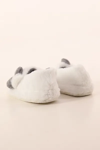 Gri Ekru ( 30 - 35 ) Peluş Figürlü Kız Çocuk Panduf 391089