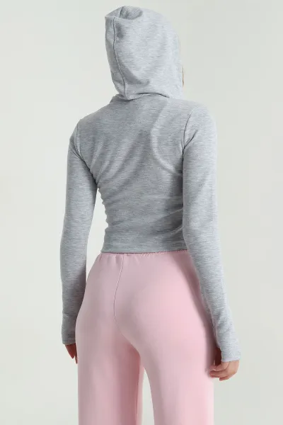 Gri Fermuarlı Oysho Kadın Sweat 483622