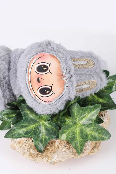 Gri Figürlü Peluş Çocuk Kulaklık 410838
