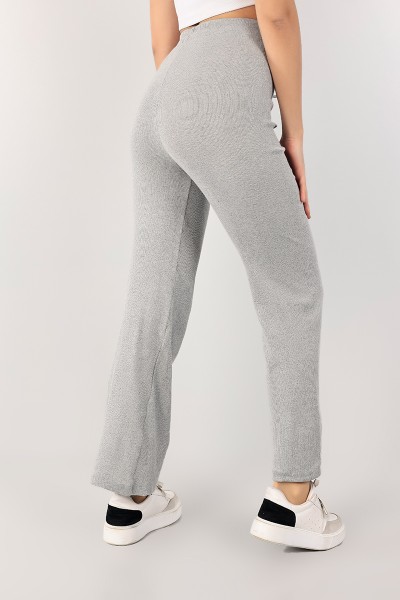 Gri Fitilli Bol Paça Bayan Pantolon 100989