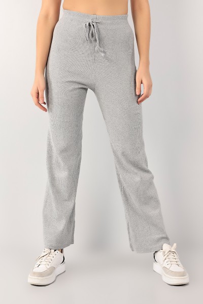 Gri Fitilli Bol Paça Bayan Pantolon 100989