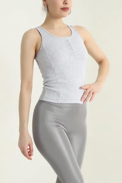 Gri Fitilli Kolsuz Kadın Bluz 433700