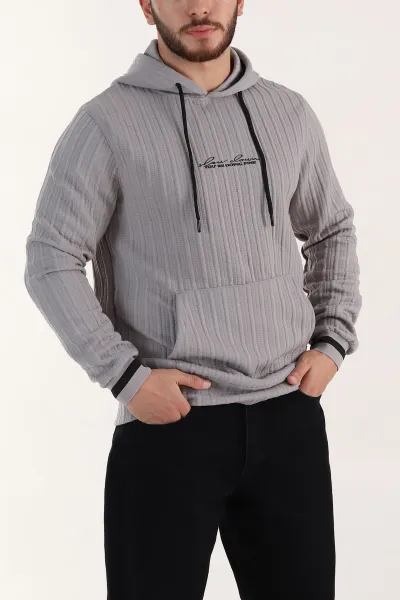 gri-fitilli-yazi-detayli-kapusonlu-erkek-sweatshirt-396203