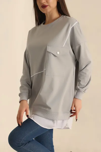 Gri Garnili Yeni Sezon İki İp Tunik 245359