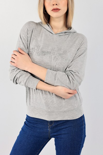 Gri Gofre Baskılı Bayan Triko 99066