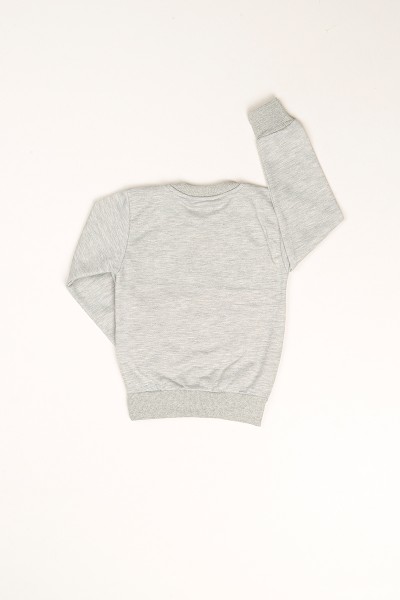 Gri İçi Şardonlu Baskılı Kız Çocuk Sweat 80752