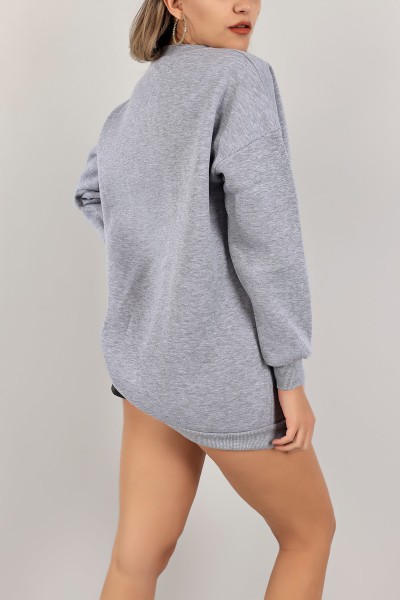 Gri İçi Şardonlu Bayan Sweat 142966