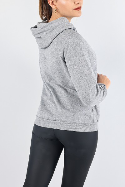 Gri İçi Şardonlu Kapüşonlu Bayan Sweat 87751