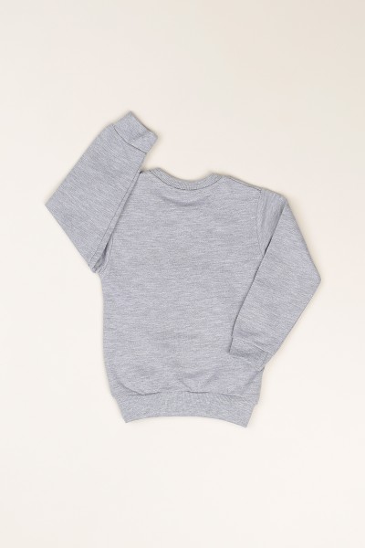 Gri İçi Şardonlu Long Baskılı Erkek Çocuk Sweat 81170
