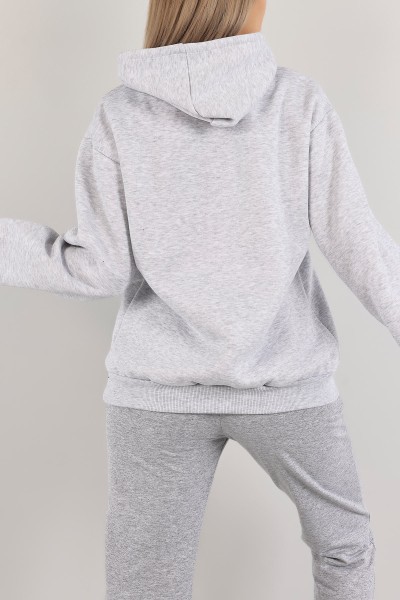 Gri İçi Şardonlu Süzene Nakışlı Sweat 136923