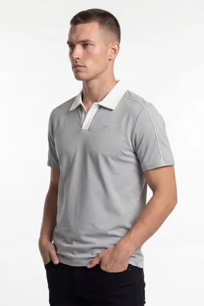 Gri İki İp Polo Yaka Erkek Tişört 435187