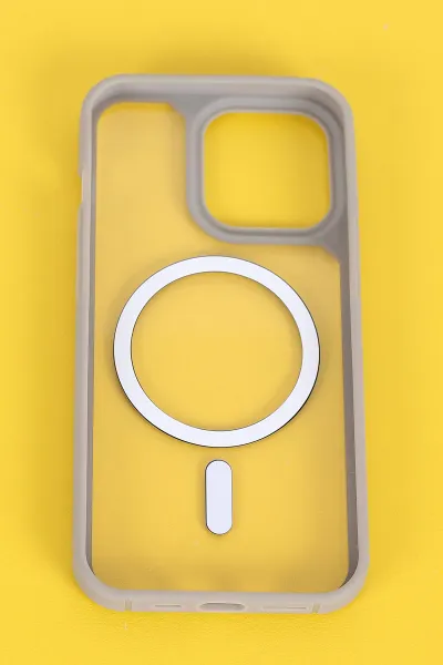 Gri İphone 13 Pro Uyumlu Sky Magsafe Serisi Sert Silikon Telefon Kılıfı 404129