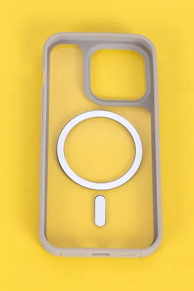 Gri İphone 14 Pro Uyumlu Sky Magsafe Serisi Sert Silikon Telefon Kılıfı 404141