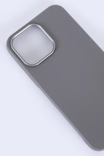 Gri İPhone 15 Pro Uyumlu Armory Serisi Sert Slikon Telefon Kılıfı 390242