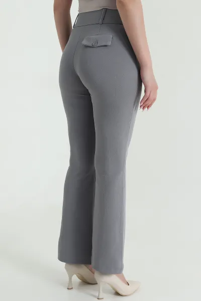 Gri İspanyol Paça Venedik Kadın Pantolon 462969