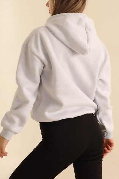 Gri Kalp Nakışlı Şardonlu Sweat 217554