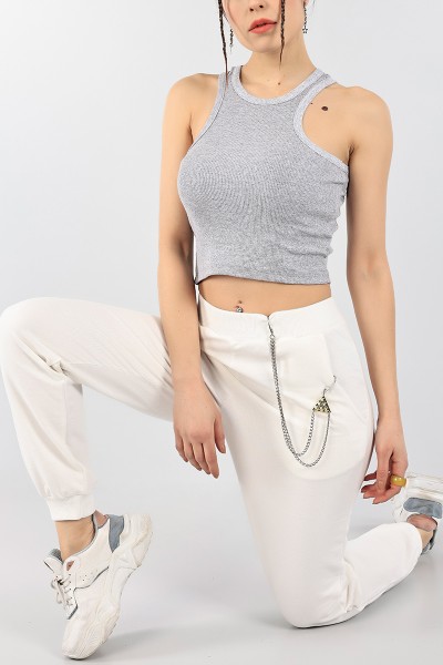 Gri Kolsuz Fitilli Crop 97836