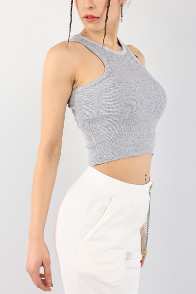Gri Kolsuz Fitilli Crop 97836