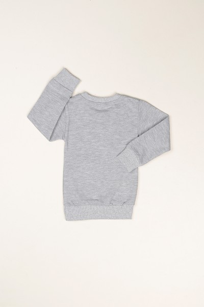 Gri Minnie Baskılı İçi Şardonlu Kız Çocuk Sweat 80944