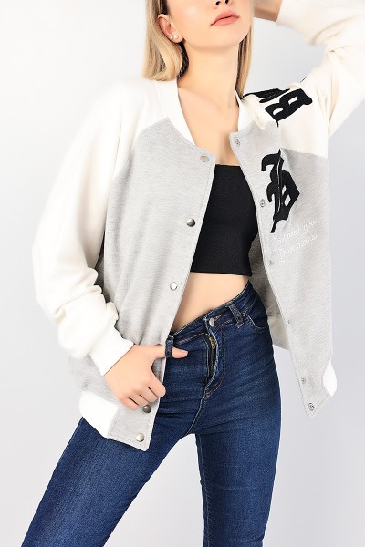 Gri Nakışlı Bayan Kolej Mont 86470