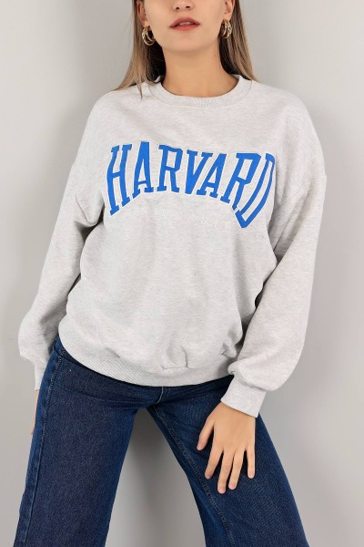 Gri Nakışlı Şardonlu Bayan Sweat 142414