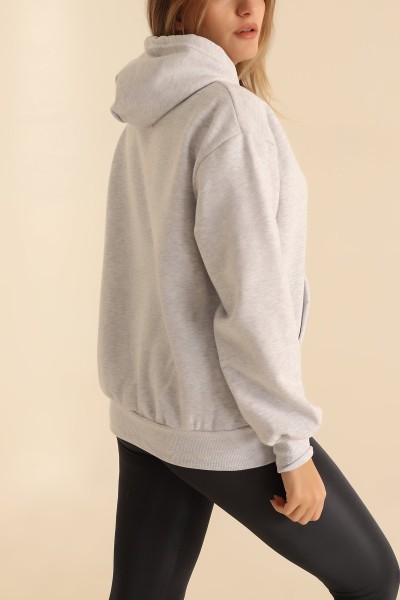 Gri Nakışlı Şardonlu Bayan Sweat 215299