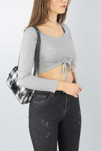 Gri Önü Büzgülü Kaşkorse Crop 56840