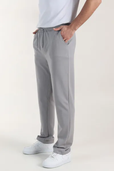 Gri Osyho Kumaş Şardonlu Baggy Erkek Pantolon 407674
