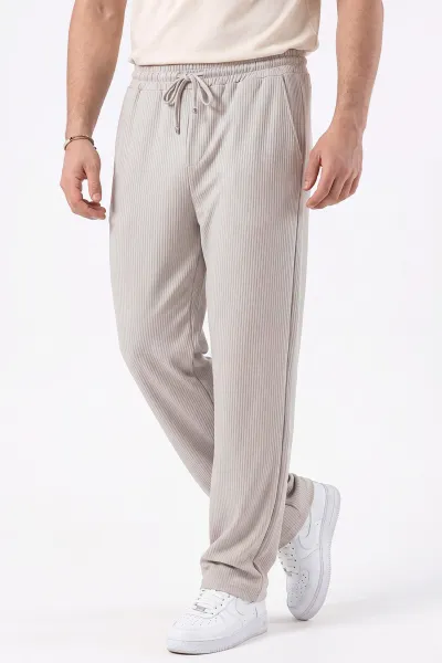 Gri Ottoman Kumaş Baggy Beli Lastikli Erkek Pantolon 472218
