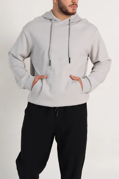 gri-oversize-duble-kumas-basic-erkek-kapusonlu-sweatshirt-300187