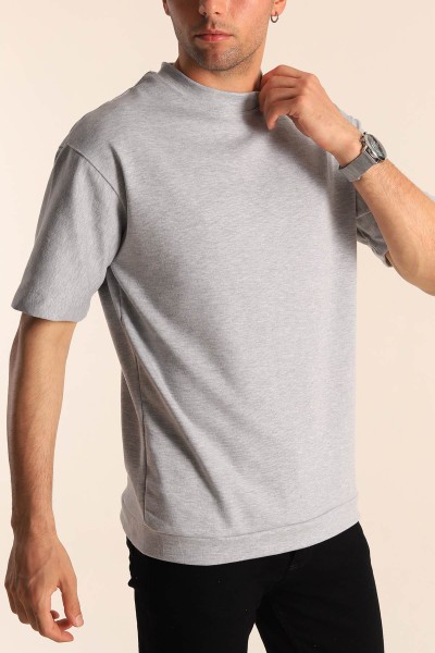 Gri Oversize Erkek Tişört 181813