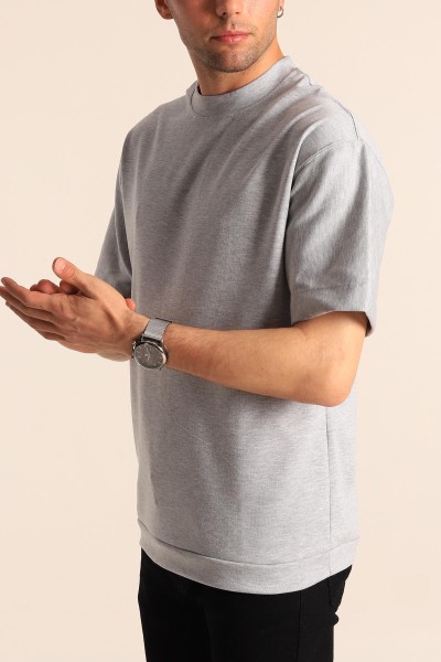 Gri Oversize Erkek Tişört 181813