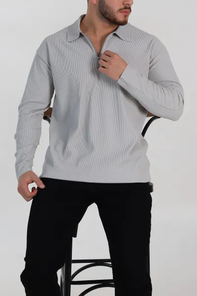 gri-oversize-fitilli-doku-fermuarli-polo-yaka-sweatshirt-324400