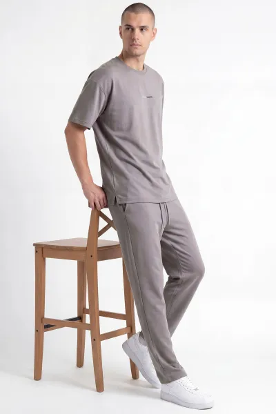 Gri Oysho Kumaş Oversize Bisiklet Yaka Erkek İkili Takım 445192