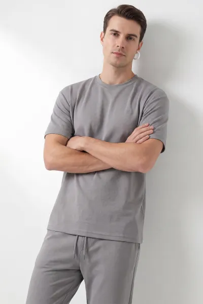 Gri Oysho Kumaş Oversize Erkek İkili Takım 443312