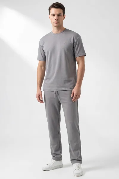 Gri Oysho Kumaş Oversize Erkek İkili Takım 443312