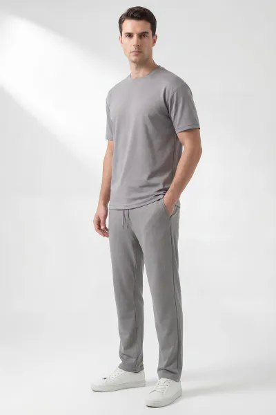 Gri Oysho Kumaş Oversize Erkek İkili Takım 443312