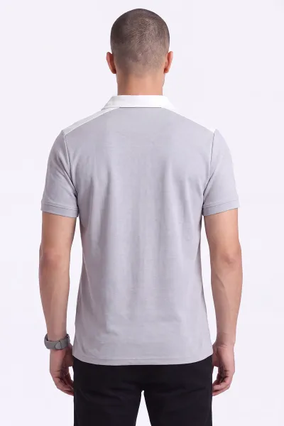 Gri Oysho Kumaş Polo Yaka Düğme Detaylı Erkek Tişört 471698