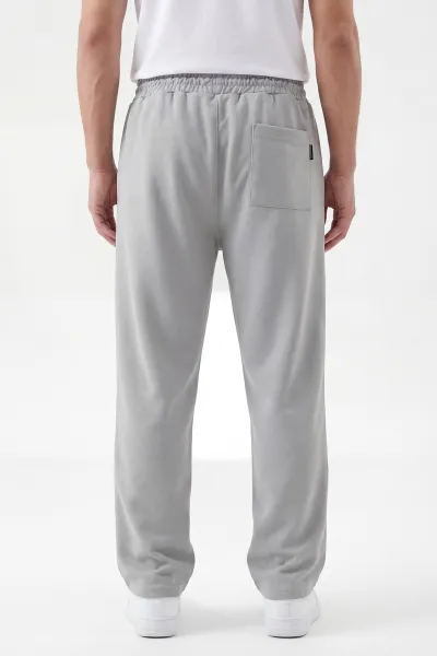 Gri Pike Kumaş Baggy Belden Bağlamalı Erkek Pantolon 442079