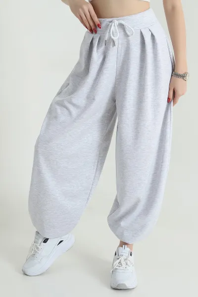 Gri Pileli Oysho Kadın Şalvar Pantolon 472301