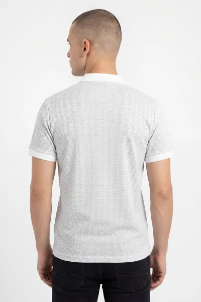Gri Polo Yaka Çizgili Erkek Tişört 454087