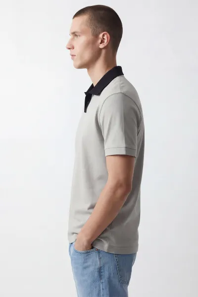Gri Polo Yaka Erkek Tişört 435580